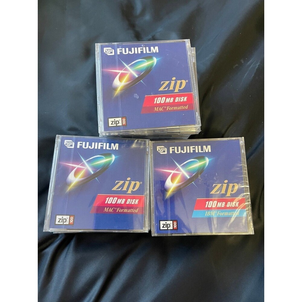 19x Lot of 19 Fujifilm 100MB Zip Disk IBM MAC Formatted‎ NEW